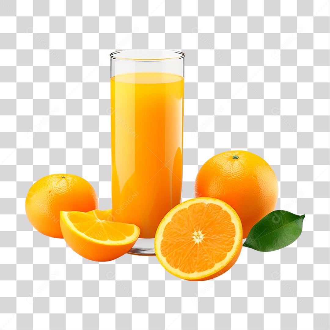 Copo com Suco de Laranja PNG Transparente