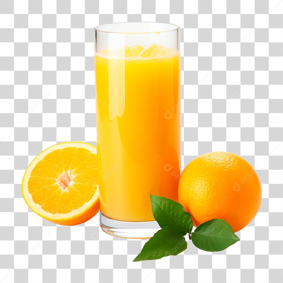 Copo com Suco de Laranja PNG Transparente