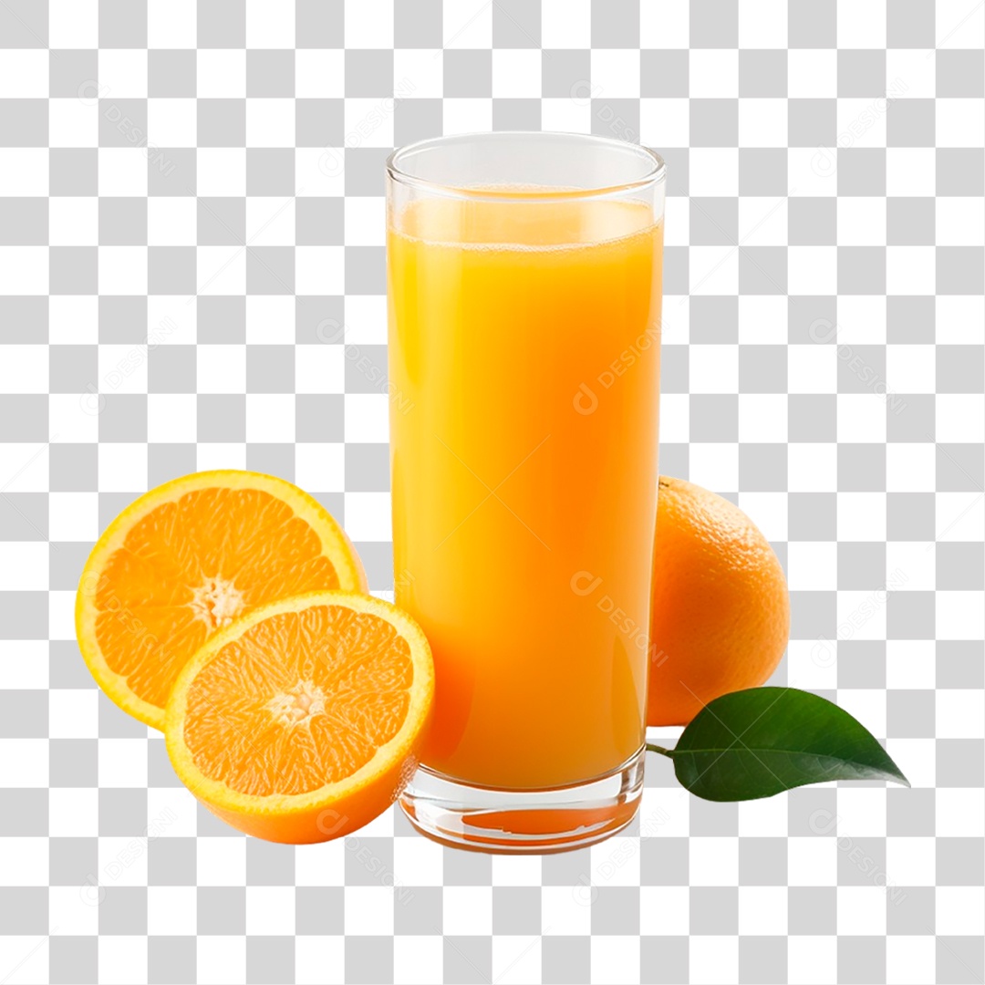 Copo com Suco de Laranja PNG Transparente