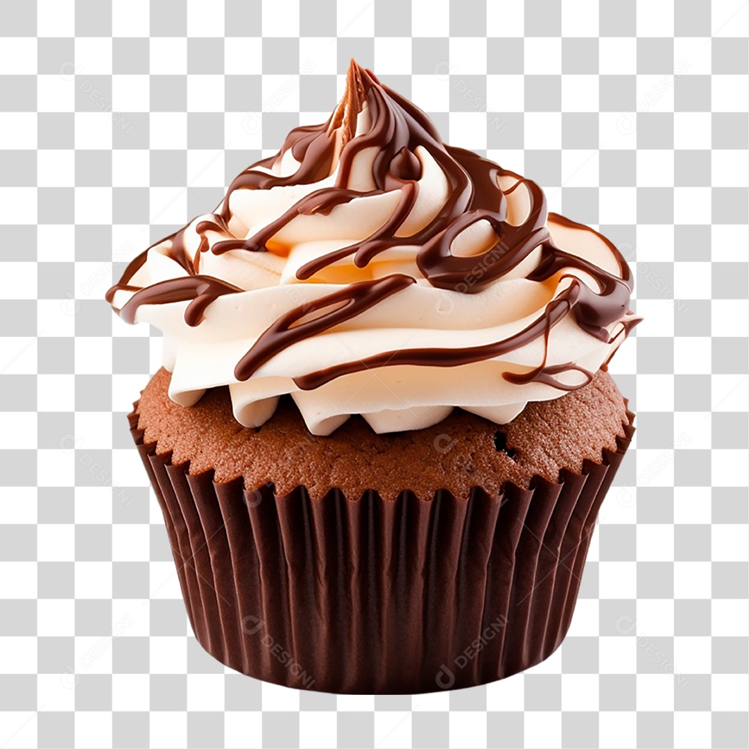 Cupcake de Chocolate PNG Transparente
