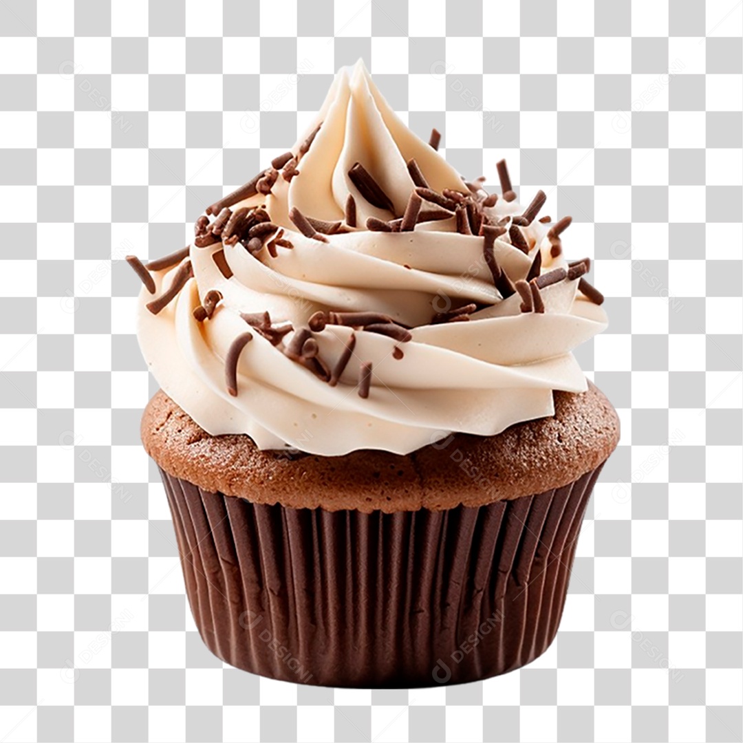 Cupcake de Chocolate PNG Transparente