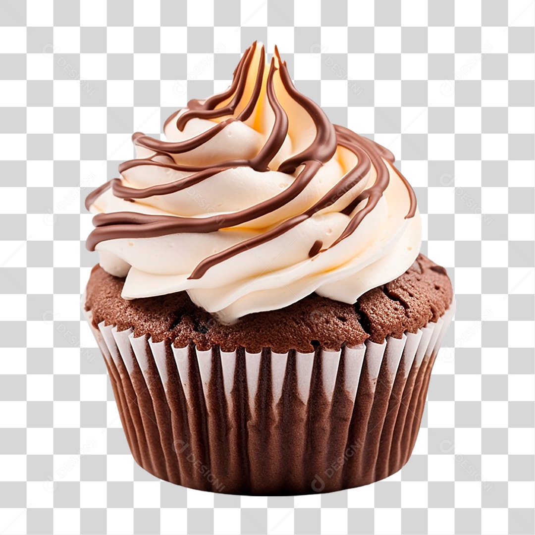 Cupcake de Chocolate PNG Transparente