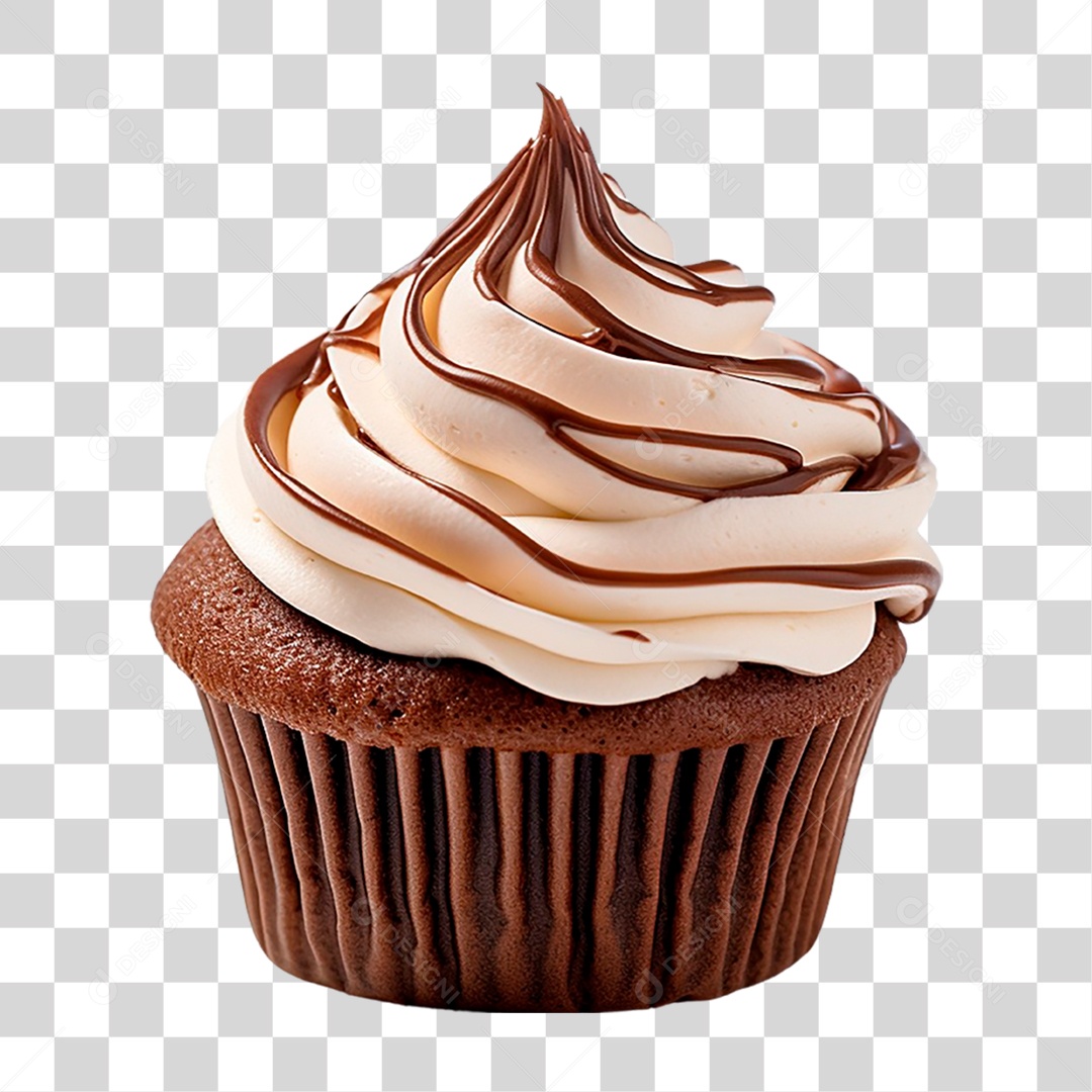 Cupcake de Chocolate PNG Transparente