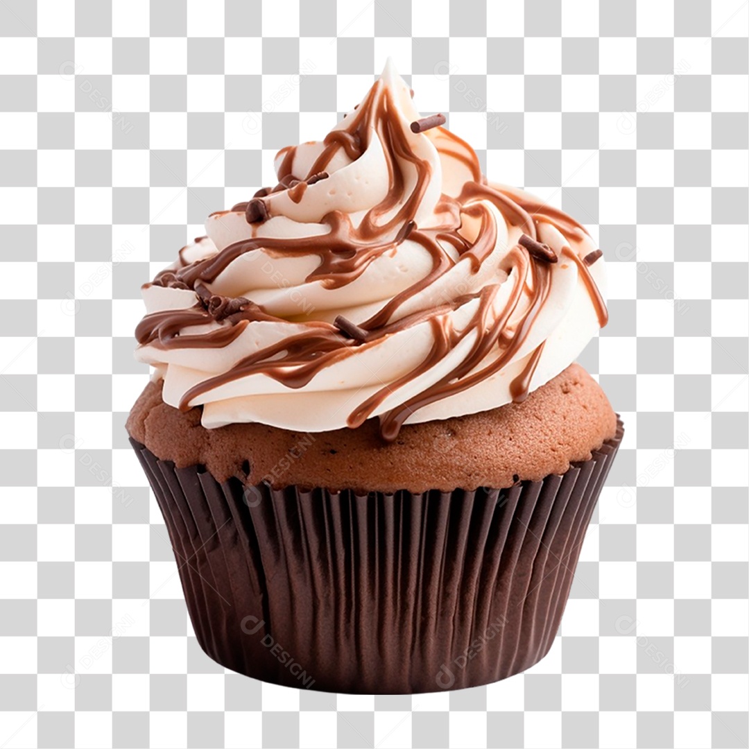 Cupcake de Chocolate PNG Transparente