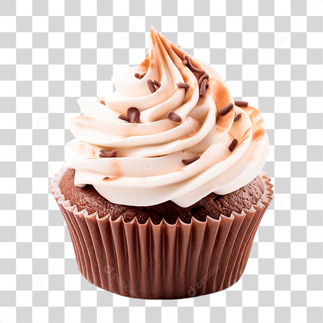 Cupcake de Chocolate PNG Transparente