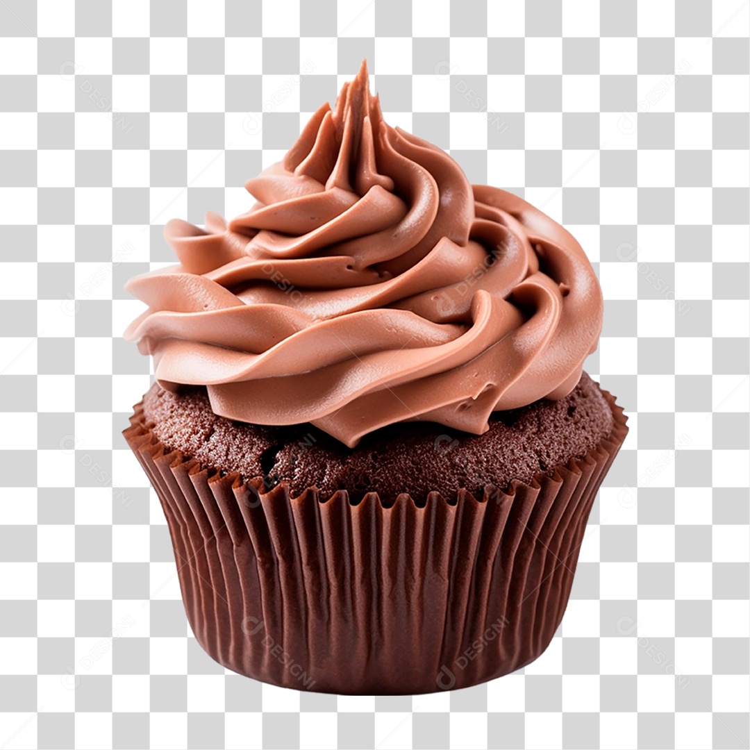 Cupcake de Chocolate PNG Transparente