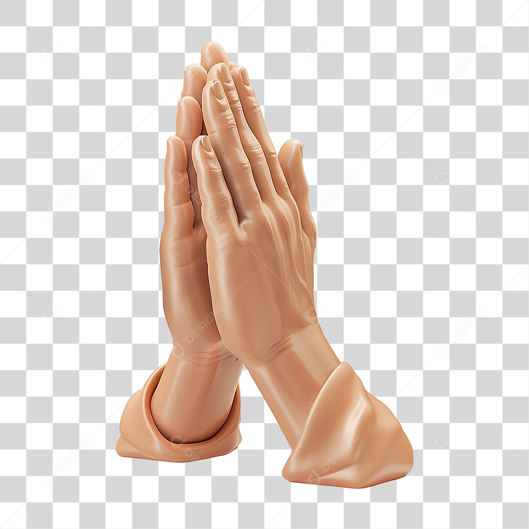 Elemento 3D Mãos Oração PNG Transparente