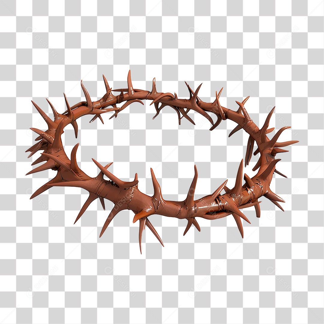 Elemento 3D Coroa de Espinhos PNG Transparente