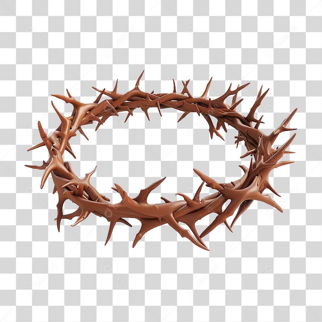 Elemento 3D Coroa de Espinhos PNG Transparente