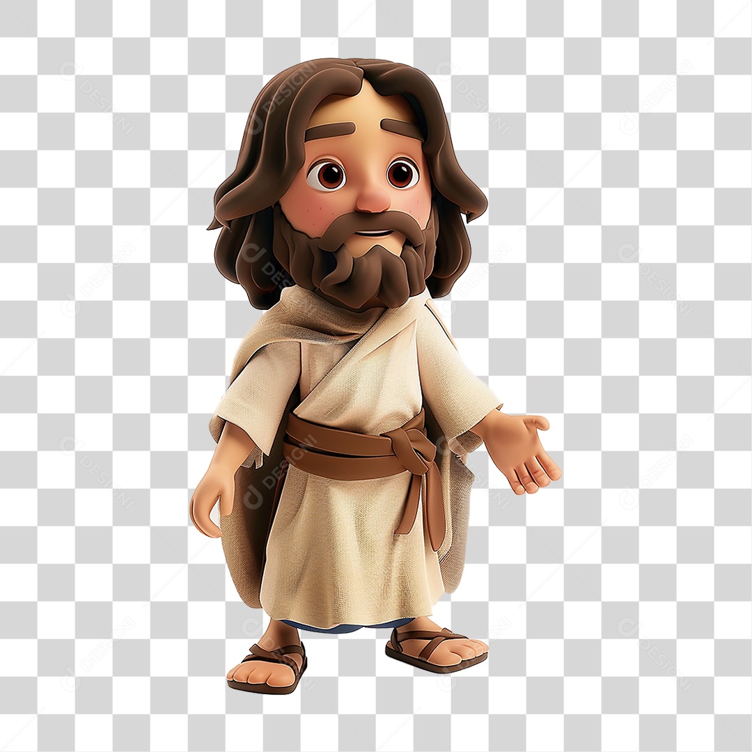 Elemento 3D Imagem Semelhante a Jesus Cristo PNG Transparente