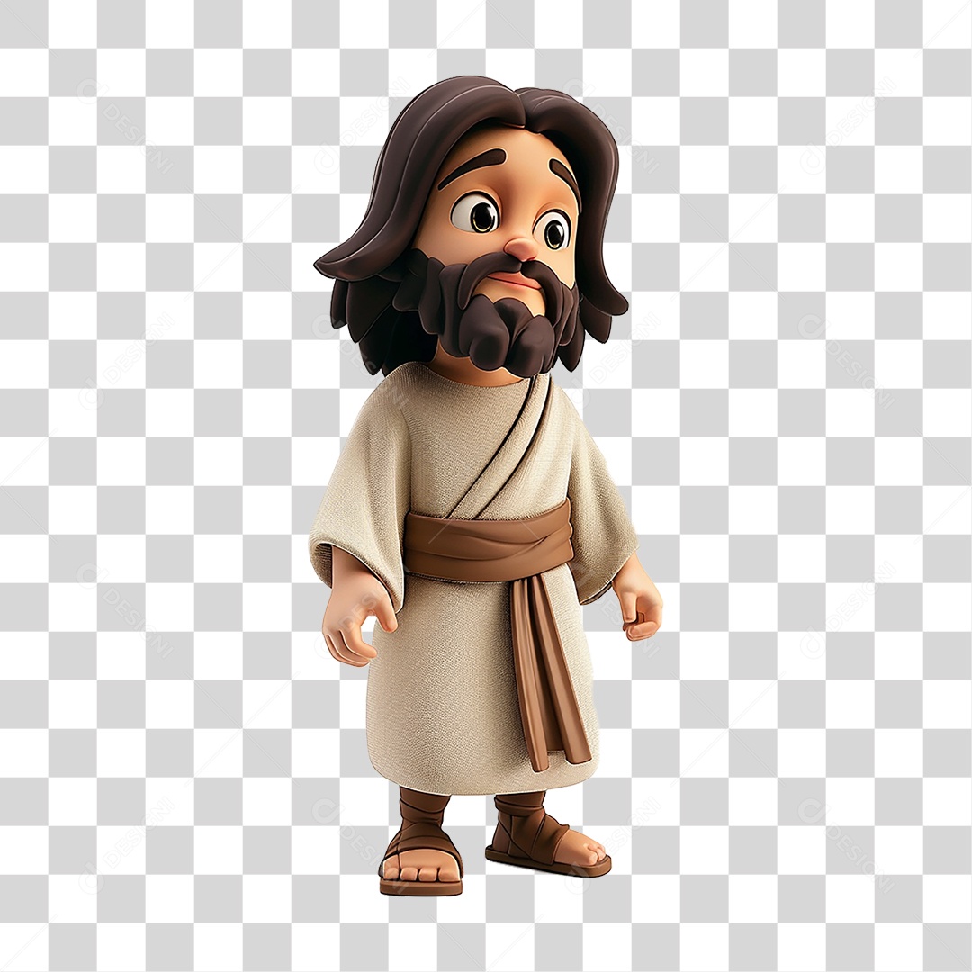 Elemento 3D Imagem Semelhante a Jesus Cristo PNG Transparente