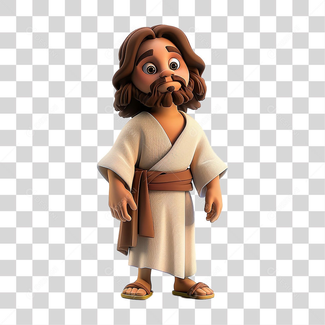 Elemento 3D Imagem Semelhante a Jesus Cristo PNG Transparente