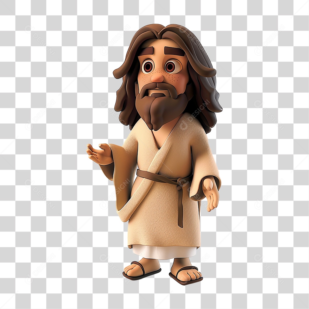 Elemento 3D Imagem Semelhante a Jesus Cristo PNG Transparente