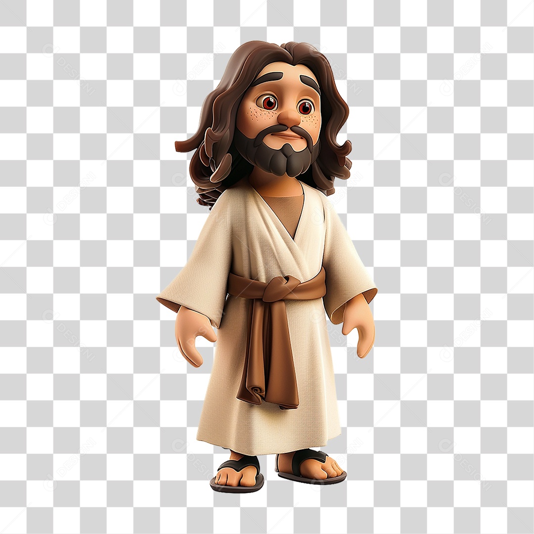 Elemento 3D Imagem Semelhante a Jesus Cristo PNG Transparente