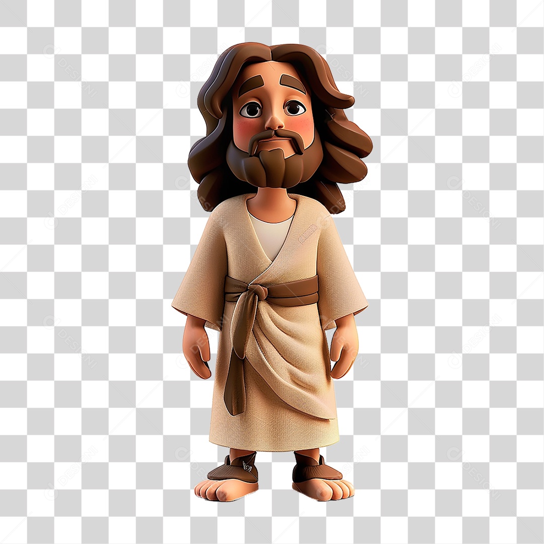 Elemento 3D Imagem Semelhante a Jesus Cristo PNG Transparente