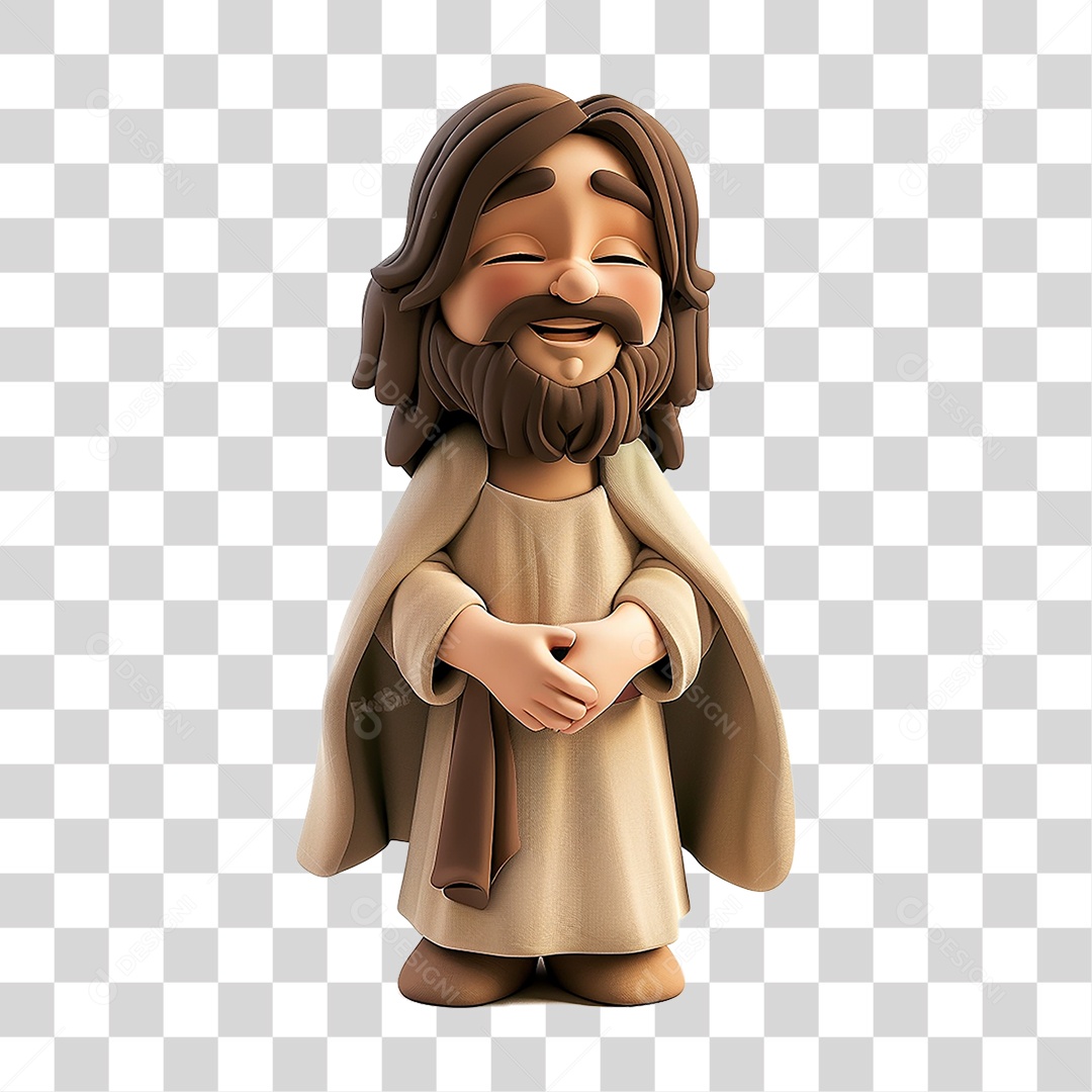 Elemento 3D Imagem Semelhante a Jesus Cristo PNG Transparente