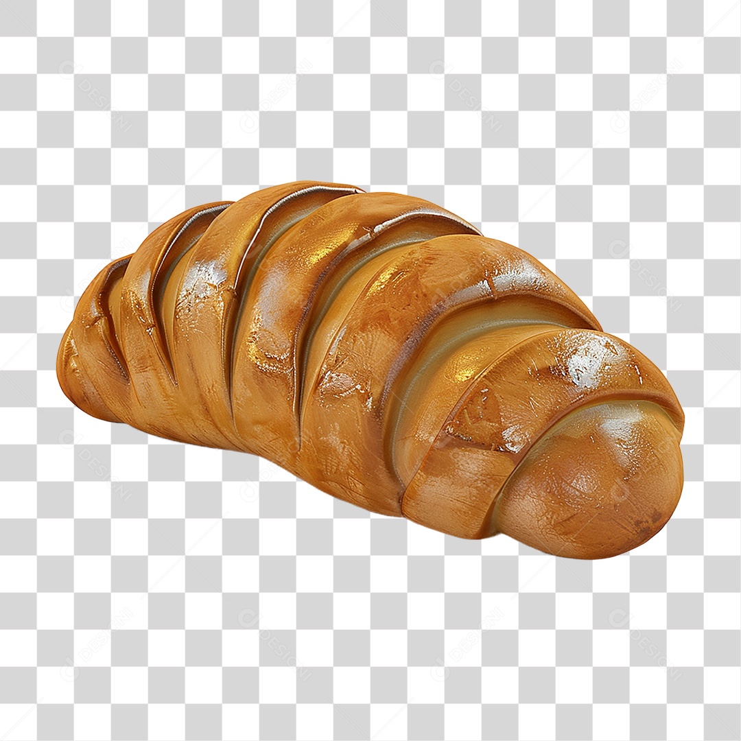 Elemento 3D Pão Caseiro PNG Transparente