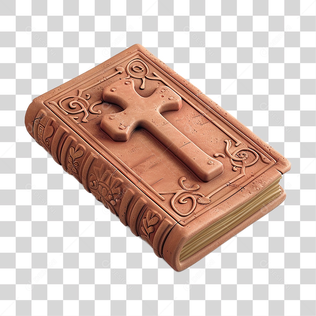 Elemento 3D Livro Antigo Bíblia PNG Transparente