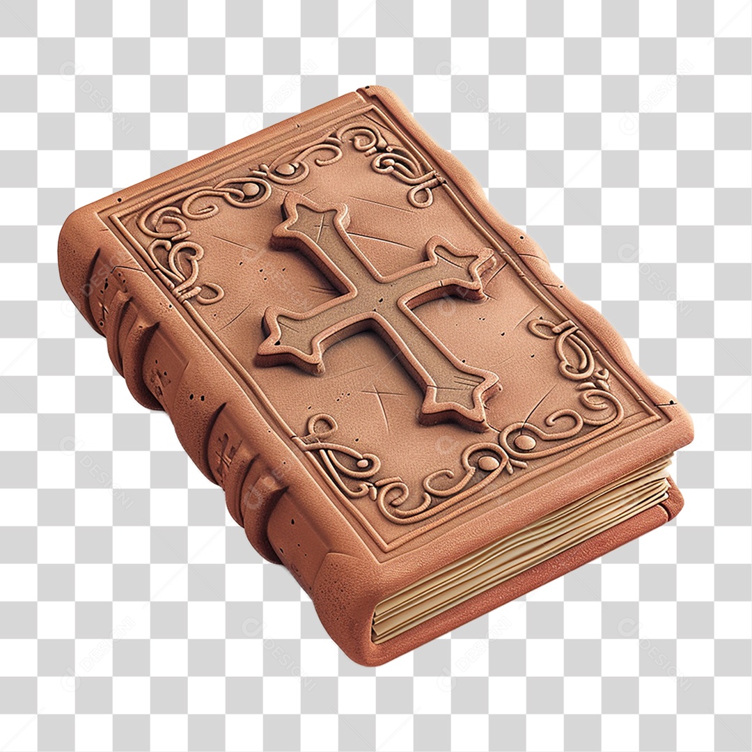 Elemento 3D Livro Antigo Bíblia PNG Transparente