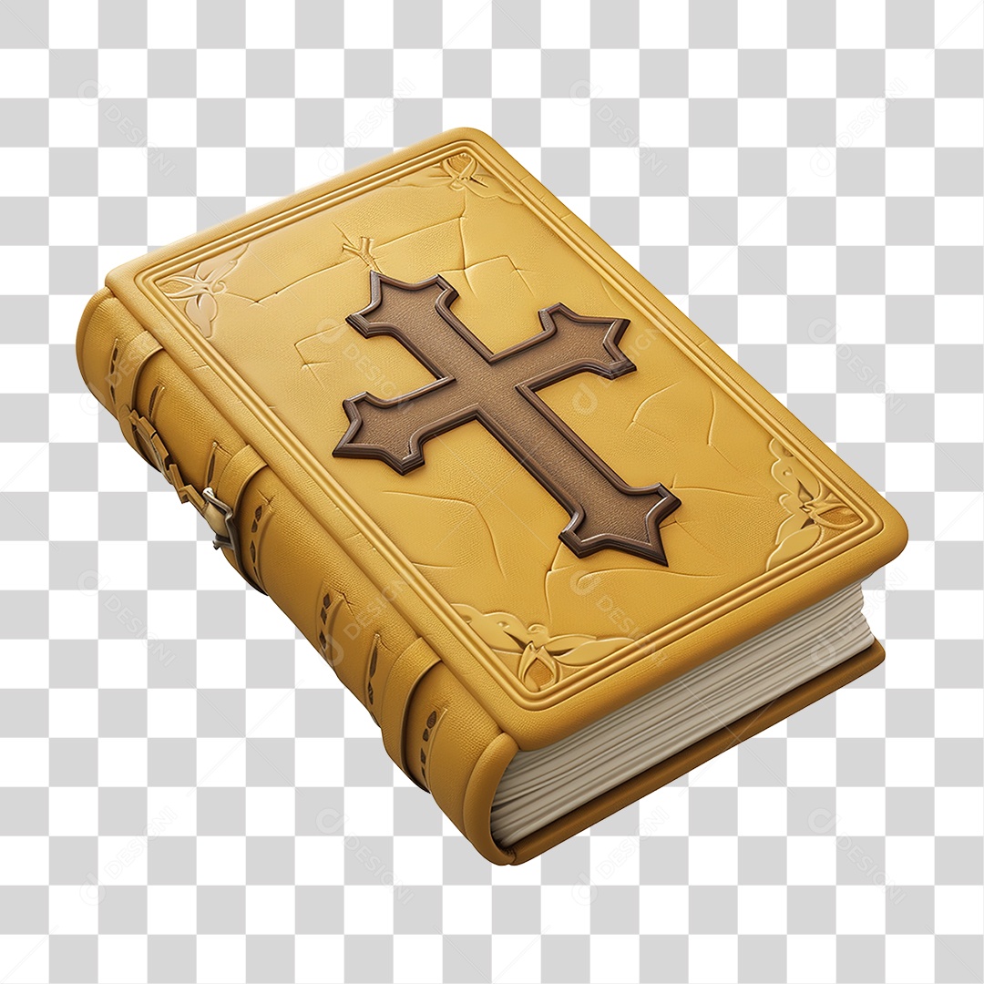 Elemento 3D Livro Antigo Bíblia PNG Transparente
