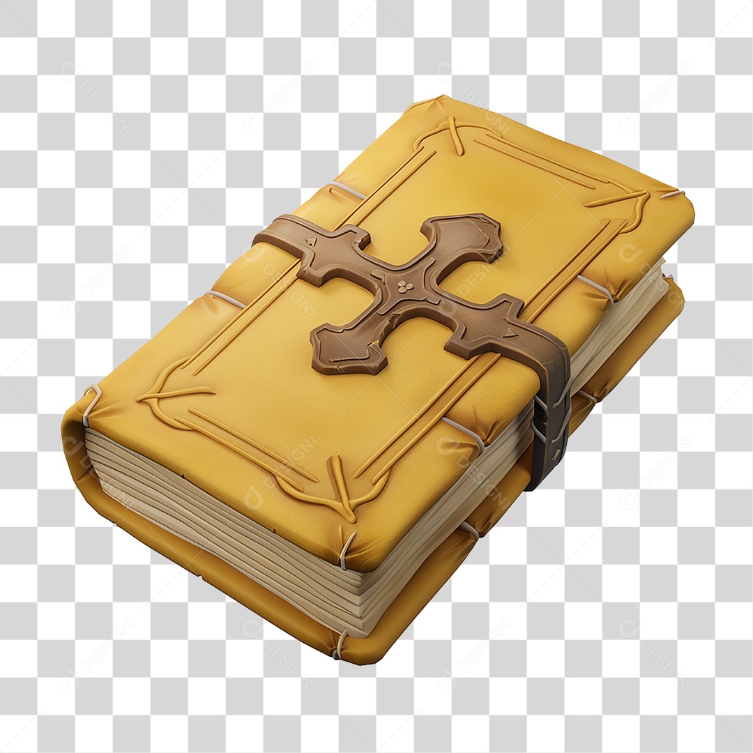 Elemento 3D Livro Antigo Bíblia PNG Transparente