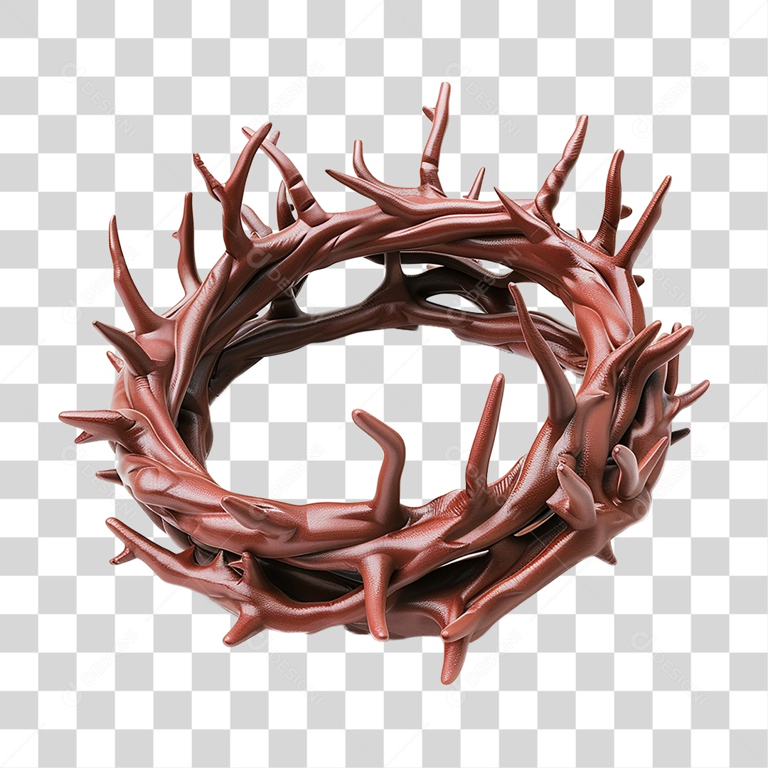 Elemento 3D Coroa de Espinhos PNG Transparente