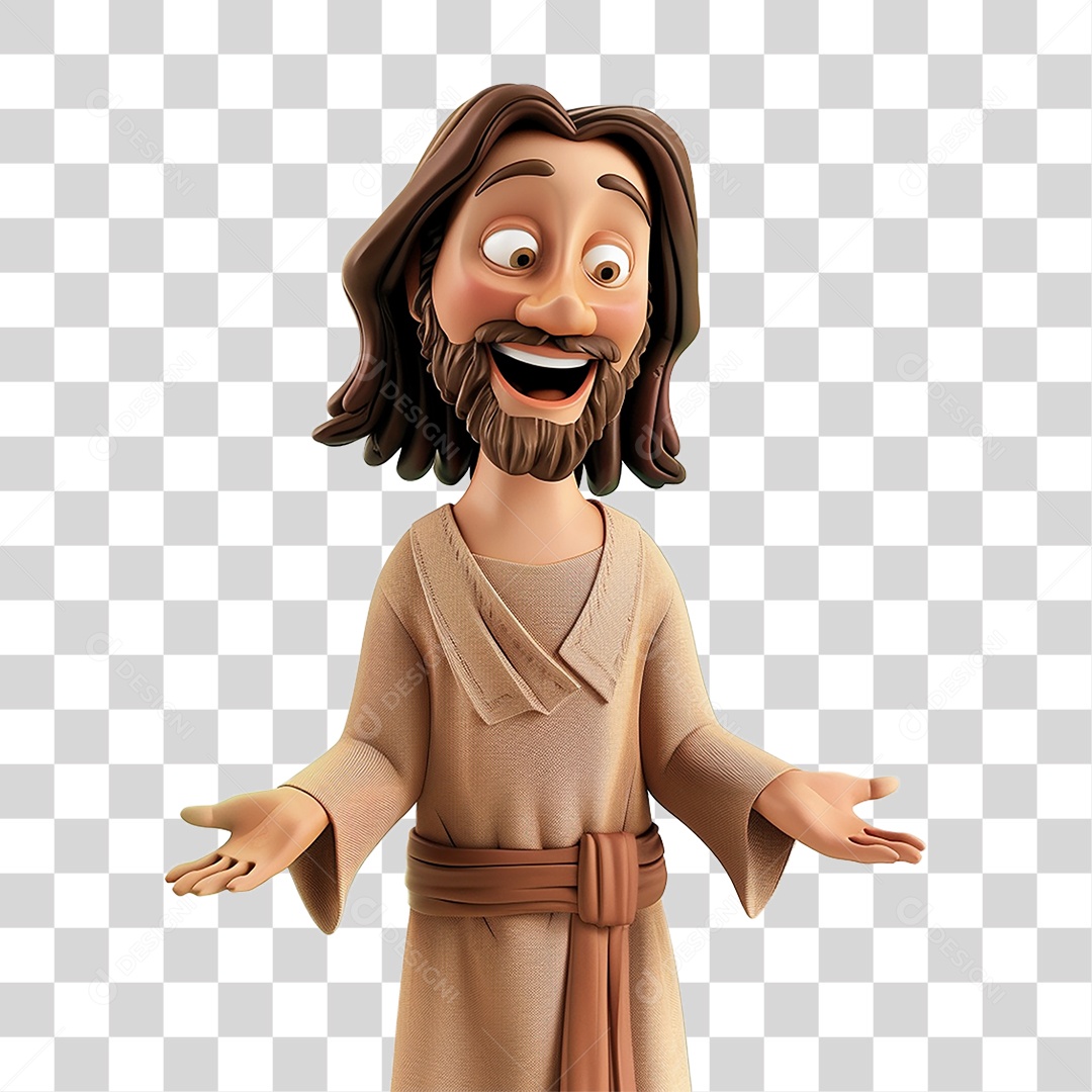 Elemento 3D Imagem Semelhante a Jesus Cristo PNG Transparente