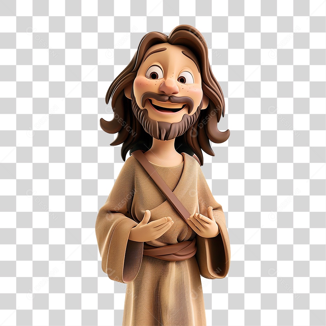 Elemento 3D Imagem Semelhante a Jesus Cristo PNG Transparente