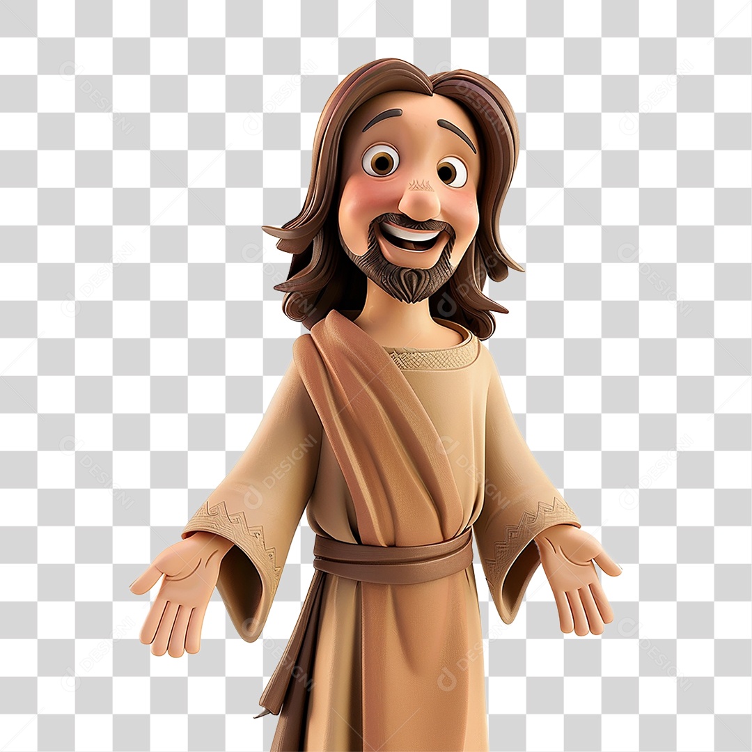 Elemento 3D Imagem Semelhante a Jesus Cristo PNG Transparente
