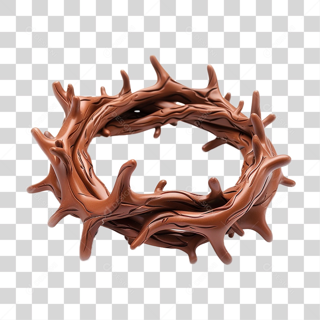 Elemento 3D Coroa de Espinhos PNG Transparente