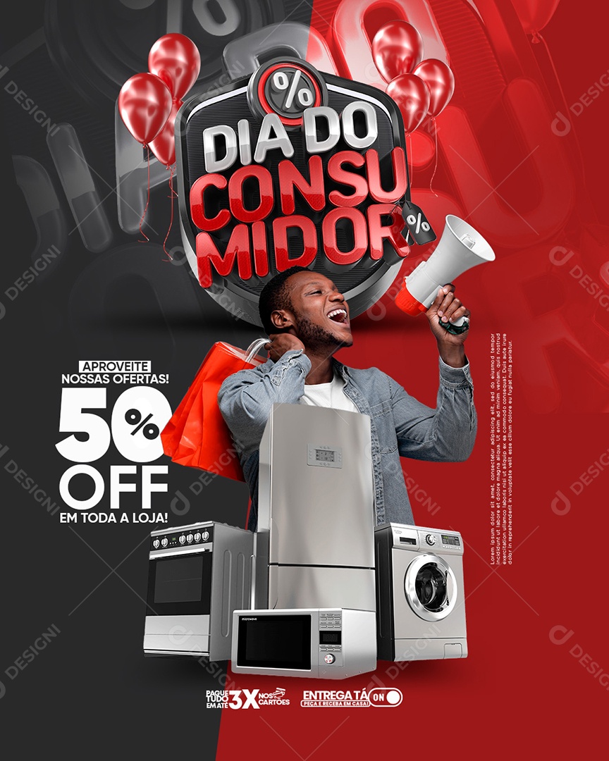Dia Do Consumidor Aproveite nossas Ofertas Social Media PSD Editável