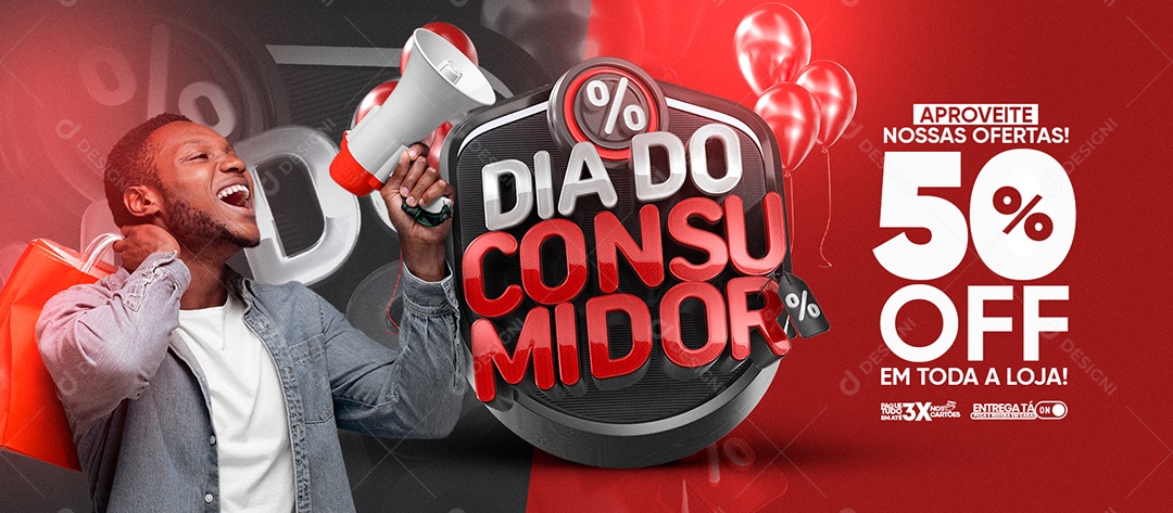Banner Dia Do Consumidor Aproveite nossas Ofertas Social Media PSD Editável