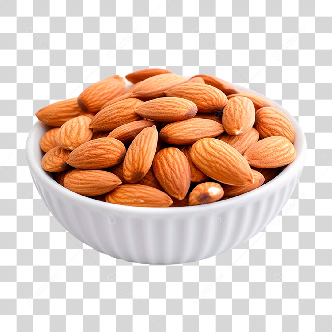 Tigela de Amêndoas PNG Transparente