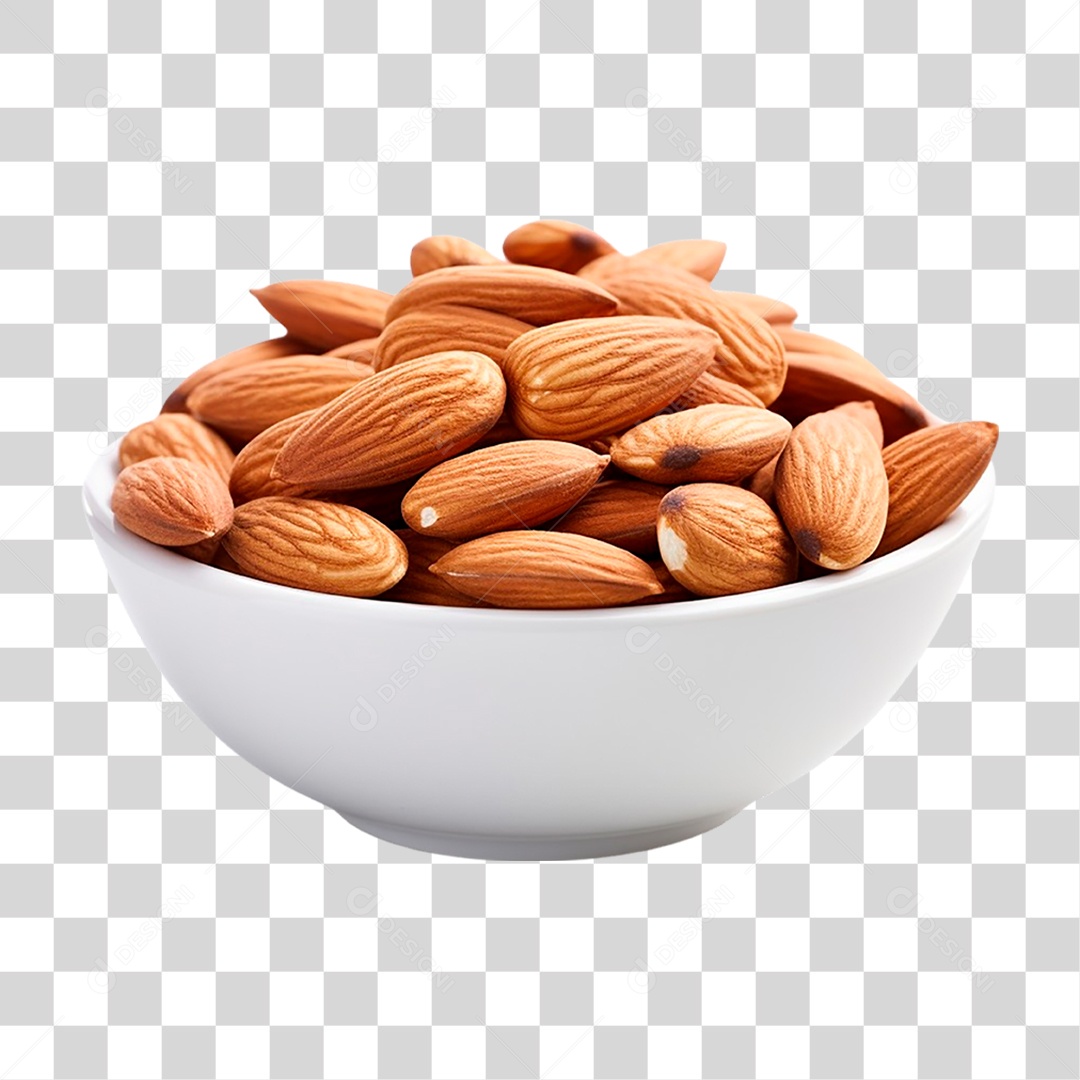 Tigela de Amêndoas PNG Transparente