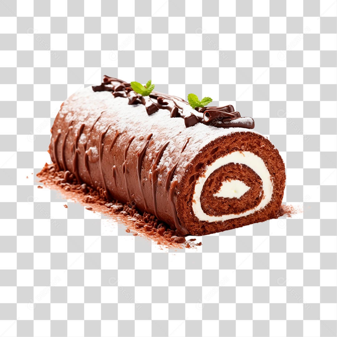 Rocambole de Chocolate PNG Transparente