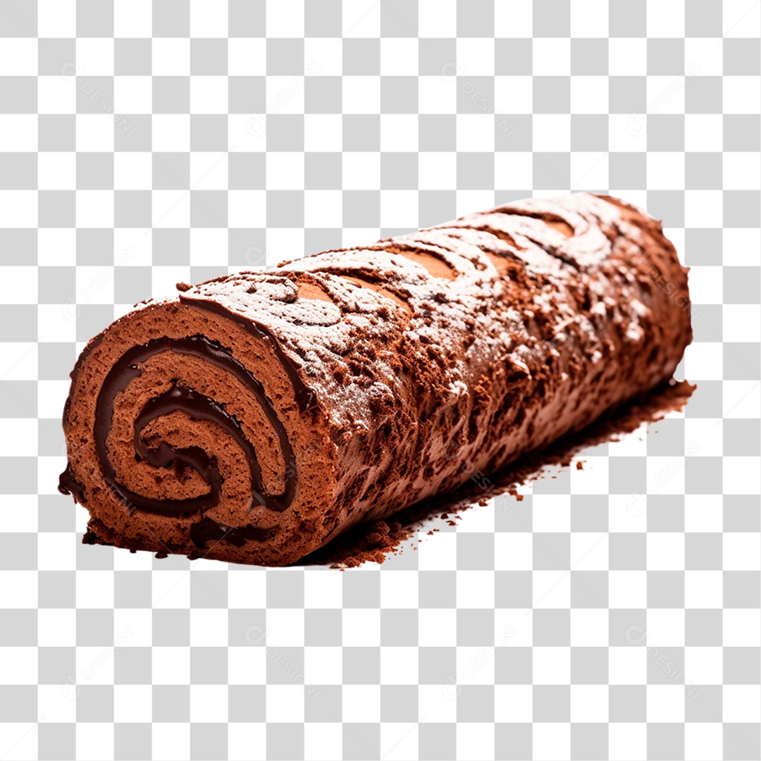 Rocambole de Chocolate PNG Transparente