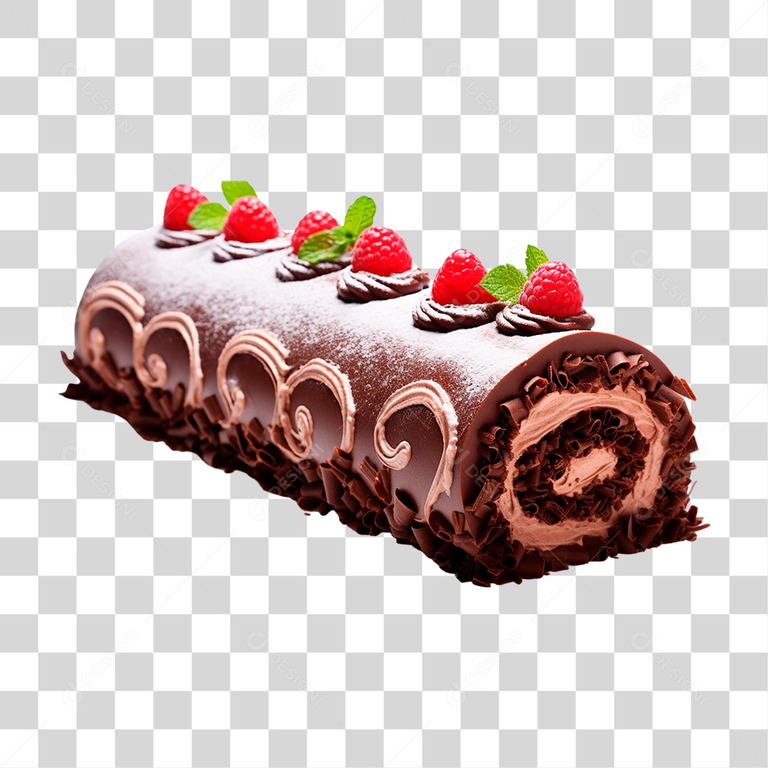 Rocambole de Chocolate PNG Transparente
