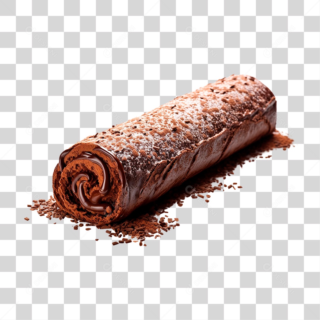 Rocambole de Chocolate PNG Transparente
