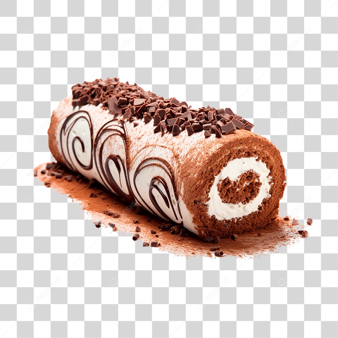 Rocambole de Chocolate PNG Transparente