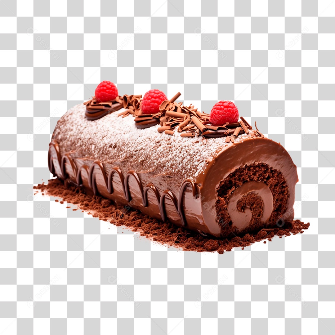 Rocambole de Chocolate PNG Transparente