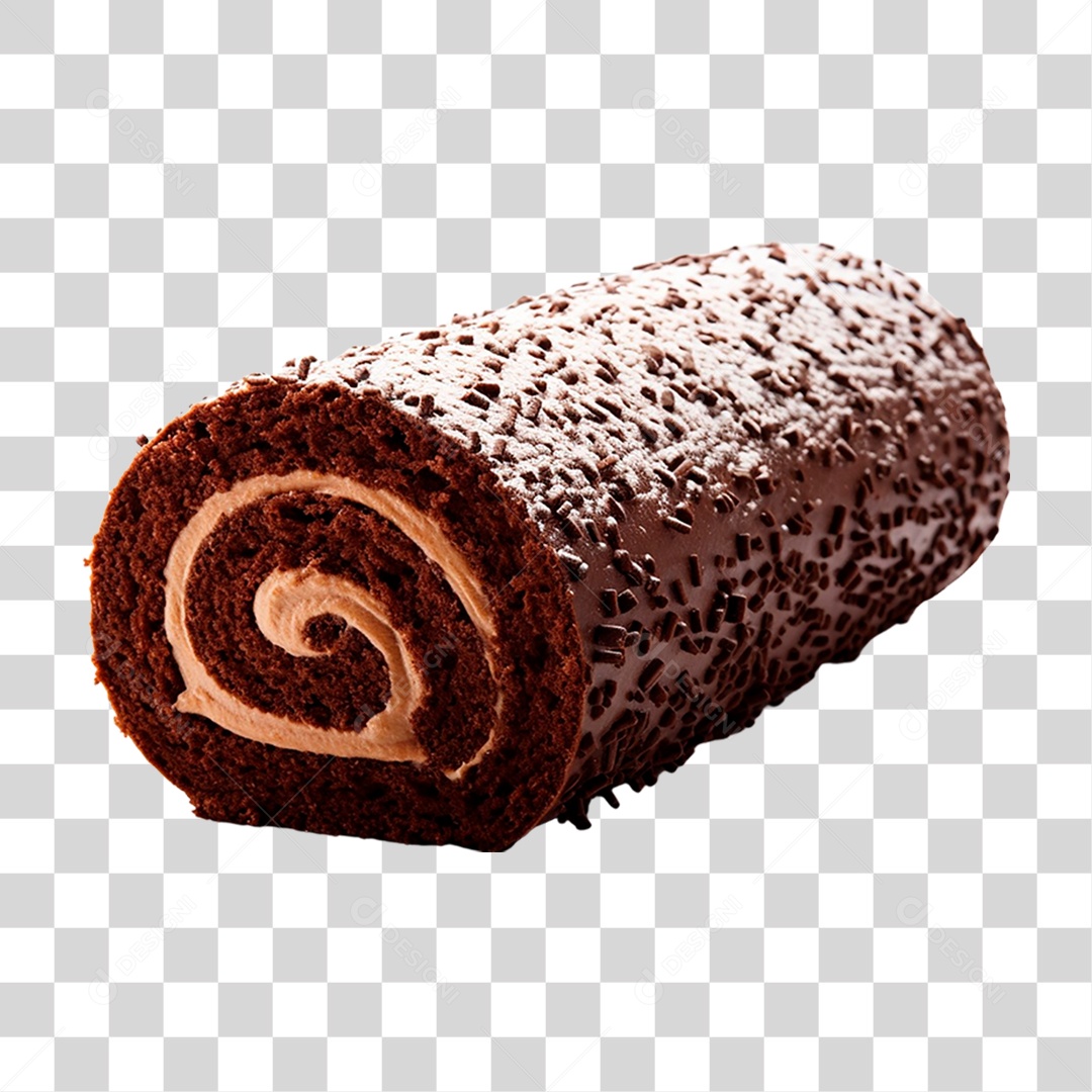 Rocambole de Chocolate PNG Transparente