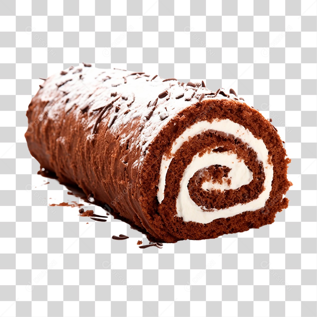 Rocambole de Chocolate PNG Transparente