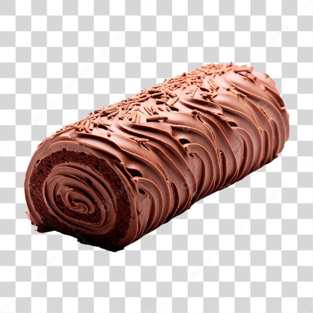 Rocambole de Chocolate PNG Transparente
