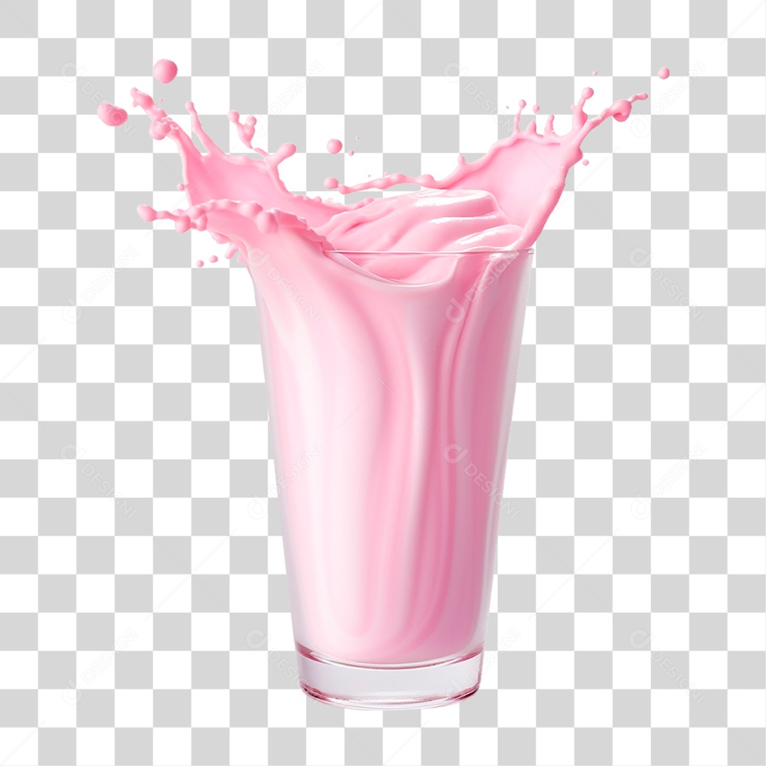Milkshake de Morango PNG Transparente