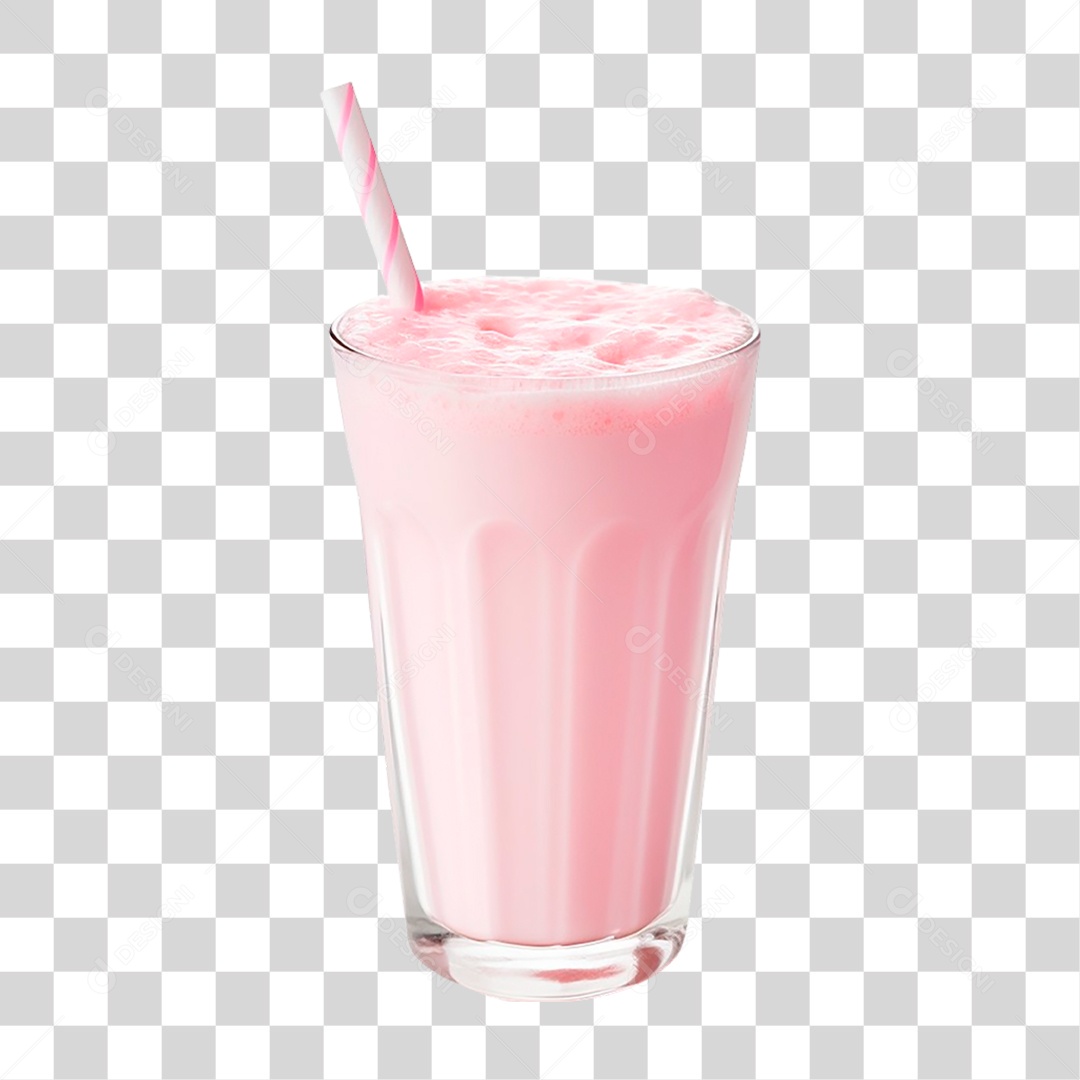 Milkshake de Morango PNG Transparente