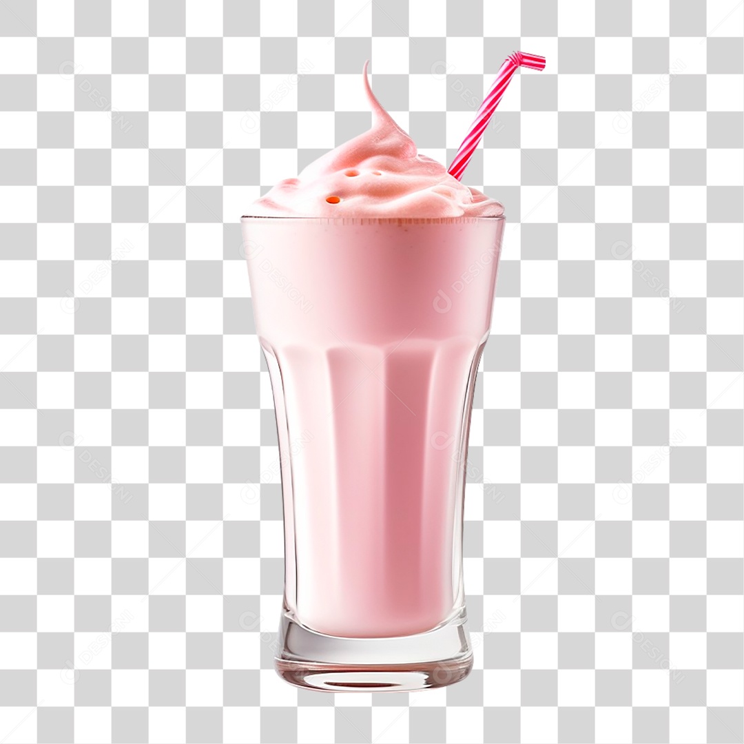 Milk-shake de Morango PNG Transparente