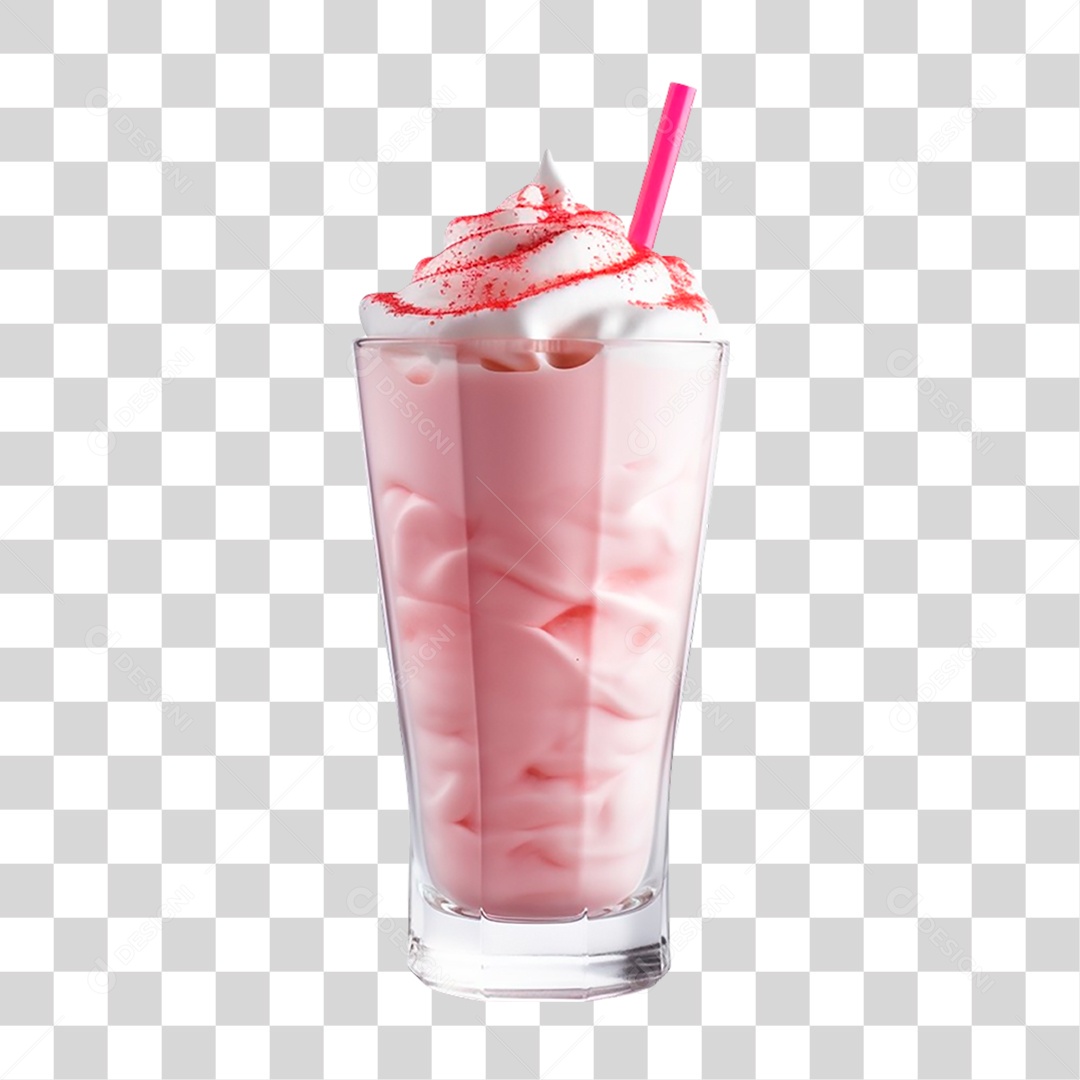 Milkshake de Morango PNG Transparente