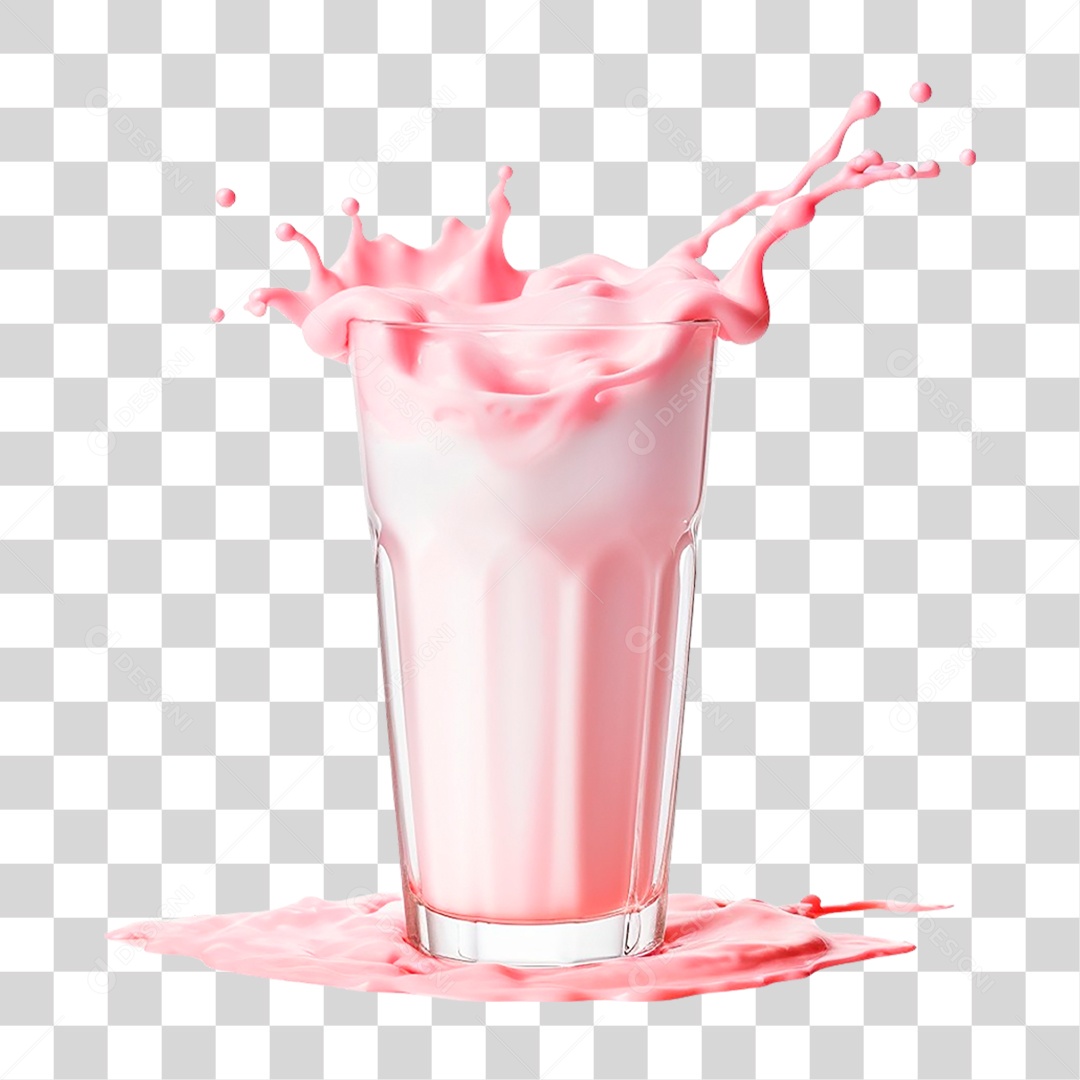 Milkshake de Morango PNG Transparente