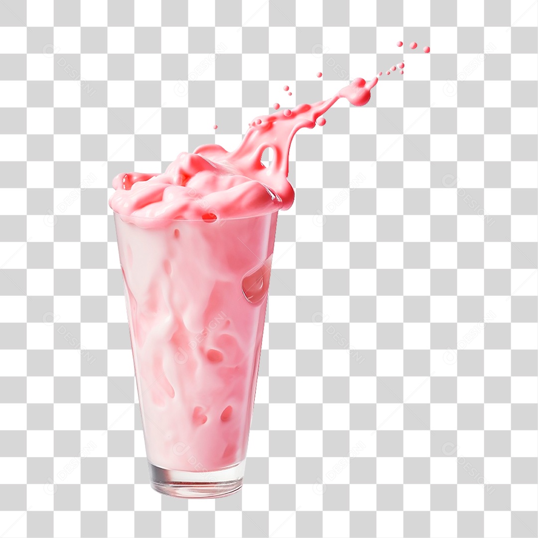 Milkshake de Morango PNG Transparente