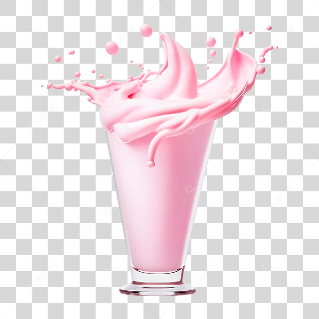 Milkshake de Morango PNG Transparente